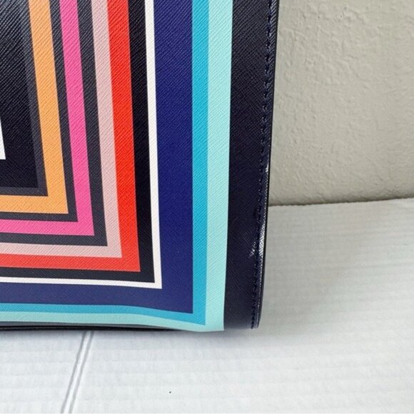 Trina Turk striped square tote blue multicolor - Picture 3 of 11
